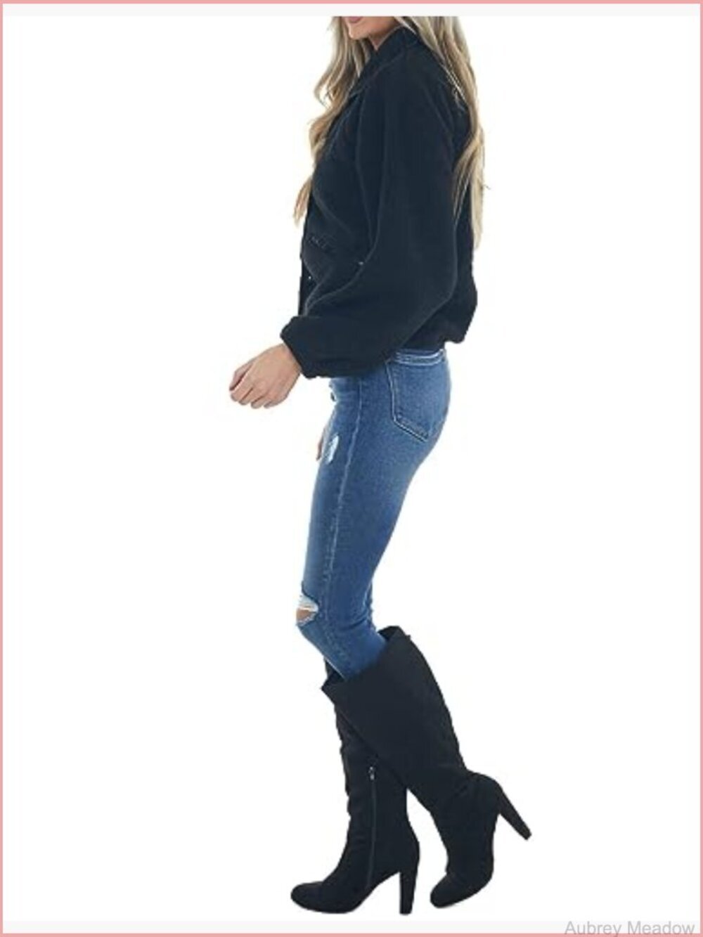 Women's Lapel Long Sleeve Fleece Faux Fur Jacket Coat - Picture 4 of 7